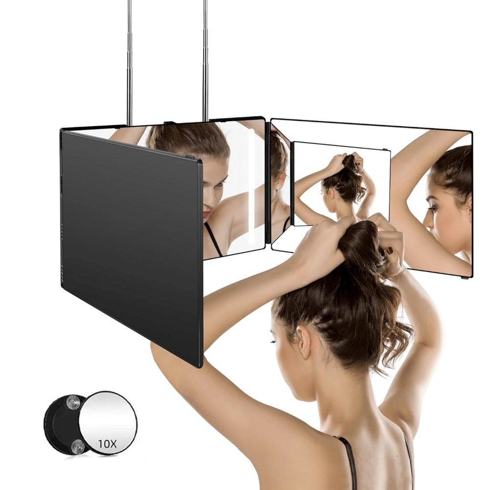 3 Way Mirror for Self Hair Cutting, 360 Haircuts Men for Barber Use Tools, to See Back Of Head