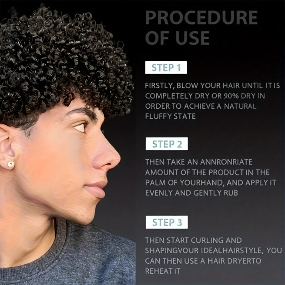 Curl Defining Cream for Men — Leave-In Styling Cream with Moroccan Argan Oil, Coconut Oil & Shea Butter, Bouncy Frizz-Free Waves, Long-Lasting Moisture & Hold, 280ml Hair Styling Treatment