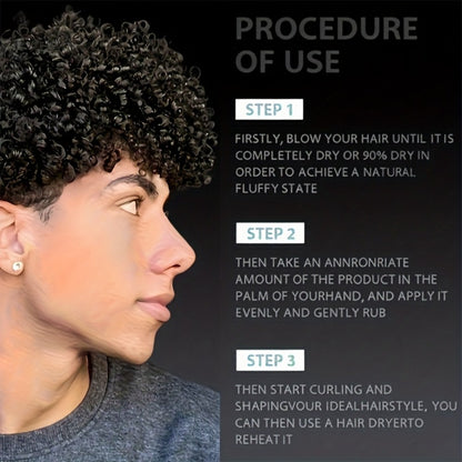 Curl Defining Cream for Men — Leave-In Styling Cream with Moroccan Argan Oil, Coconut Oil & Shea Butter, Bouncy Frizz-Free Waves, Long-Lasting Moisture & Hold, 280ml Hair Styling Treatment