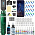 POSEIDON Tattoo Pen Kit-Tattoo Pen with 20pcs Tattoo Cartridge Needles, Tattoo Machine Kit with Wireless Tattoo Power Supply And Professional Tattoo Supplies, Tattoo Gun Kit for Beginners