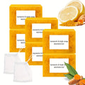 6/12pcs Turmeric Soap Set with Lemon, Turmeric Cleansing Soap, Body Soap, Handmade, Alcohol-Free, Great for Facial And Body Cleansing, Exfoliating Bath Soap, with Two Lathering Screens, Oil Control
