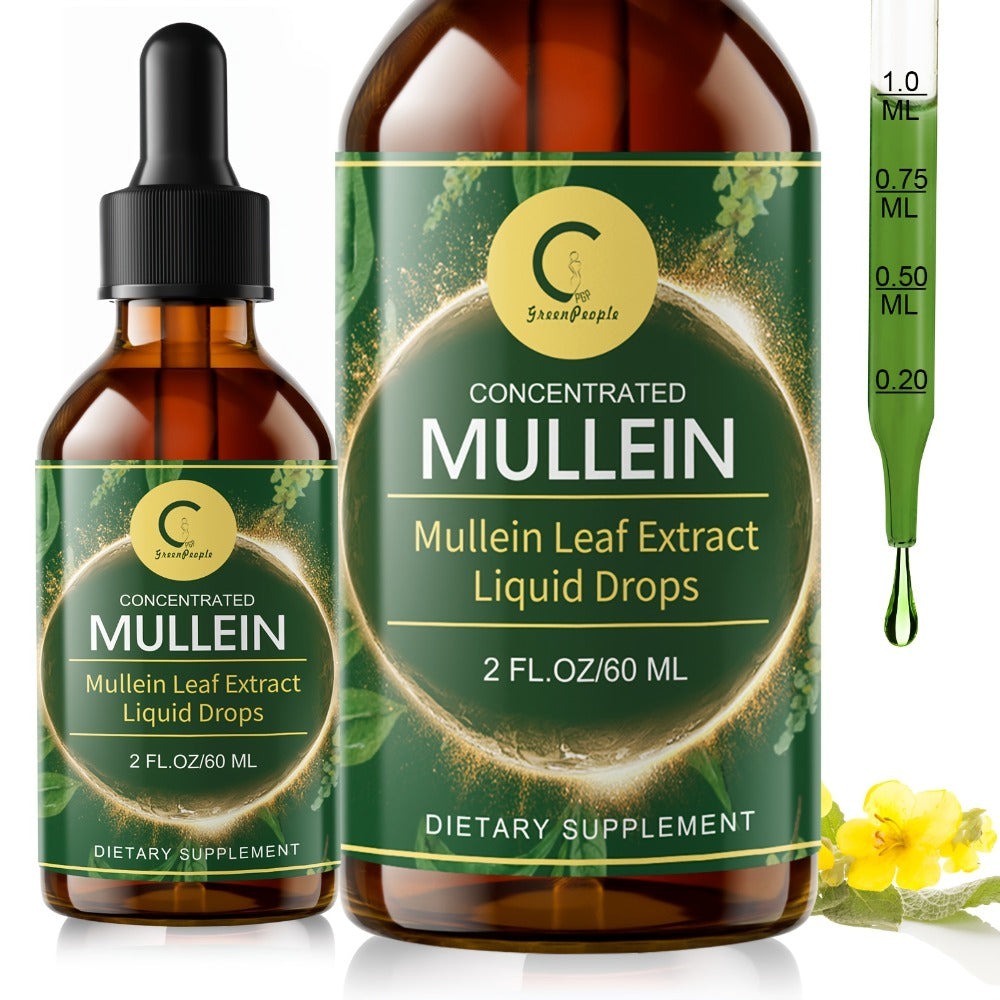 Mullein Drops For Lungs - - Mullein Leaf Liquid Tincture, Support For Respiratory, Immune, Digestive System, Natural Herbal Supplement, 2 FL OZ