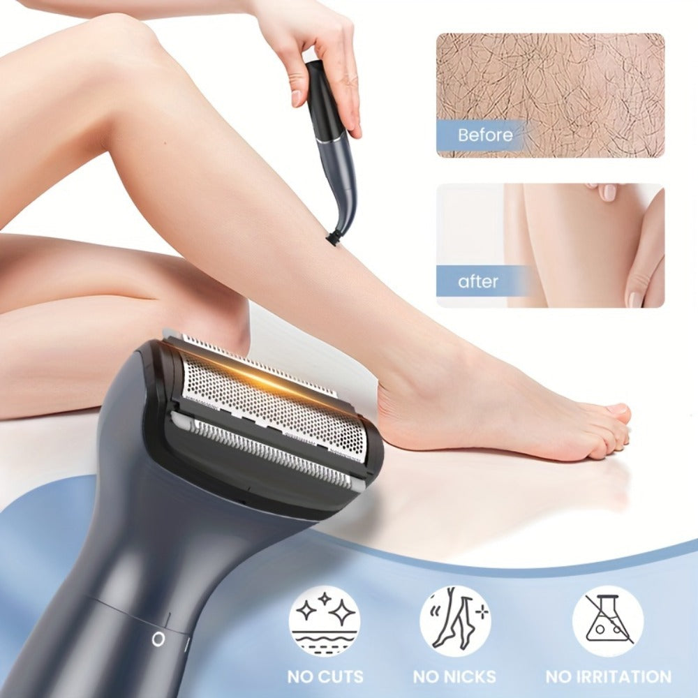 6in 1 Electric Razors for Women&Men, Bikini Trimmer, Hair Remover Kit for Face, Eyebrow, Nose, Arms, Legs And Pubic Hair, Wet And Dry Painless Razor
