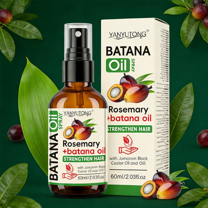 Rosemary Essential Oil Hair Spray with Batana Oil 2.03oz - Deep Moisturizing Dry Damaged Hair & Scalp Treatment, Nourishing Honduras Formula, Holiday Gift for Women & Men