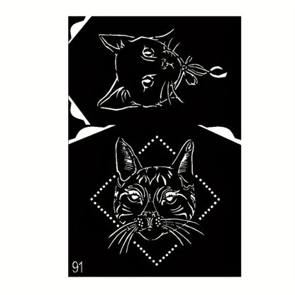 Tattoo Stencil Kit Reusable | Airbrush Temporary Tattoo Stencils for Adults & Kids | Whale Dolphin Cat Deer Wing Crown Cross Moon Sun Designs | Beach Festival Party Body Art Set