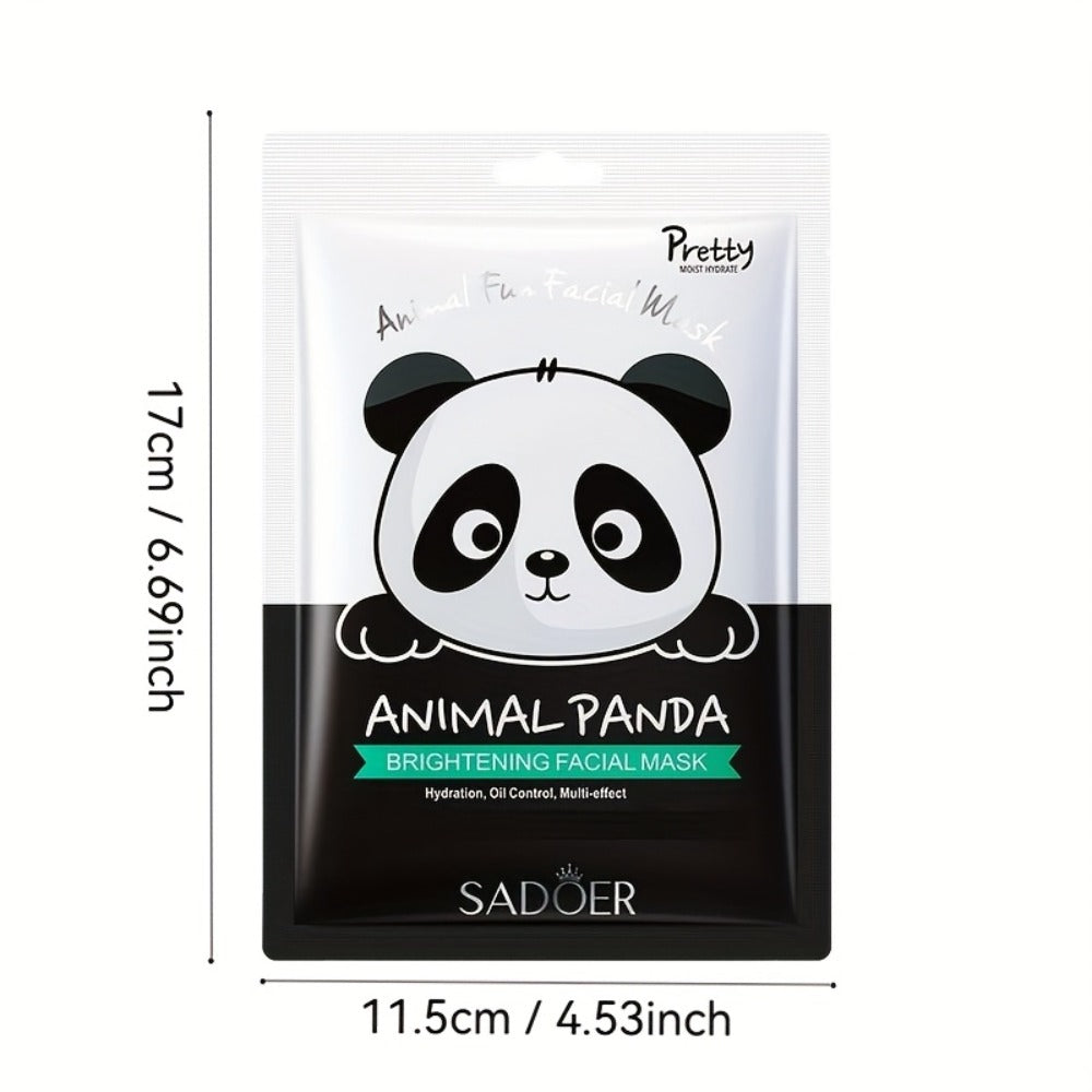 12pcs Fun Animal Printed Hydrating Face Masks for Skincare - Featuring Panda, Zebra, Piglet, Lamb, Puppy, And Sika Deer, Perfect for Moisturizing in Spring And Summer