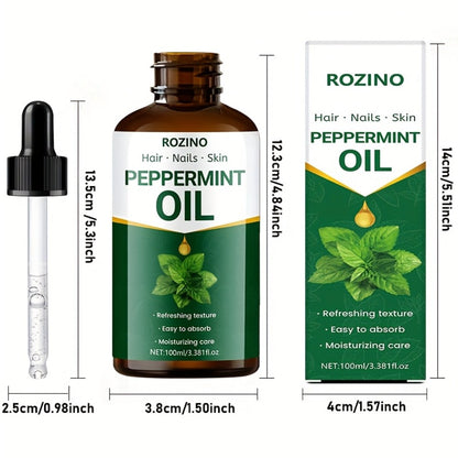 Peppermint Essential Oil 100% Pure — Multipurpose Plant Essential Oil for Massage, Skin Care, Hair, Nails, Face, Body & Aromatherapy, 100ml