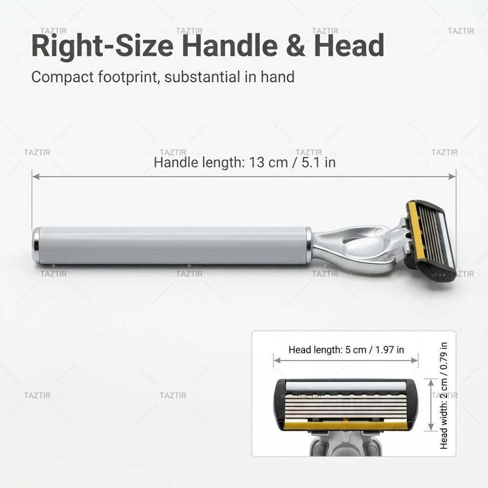 Luxury Men's Razor 6-Layer Blades — 2 Ergonomic Handles & 72 Replaceable Blades, Precision Shaving Kit, Christmas & Valentine's Day Gift for Men