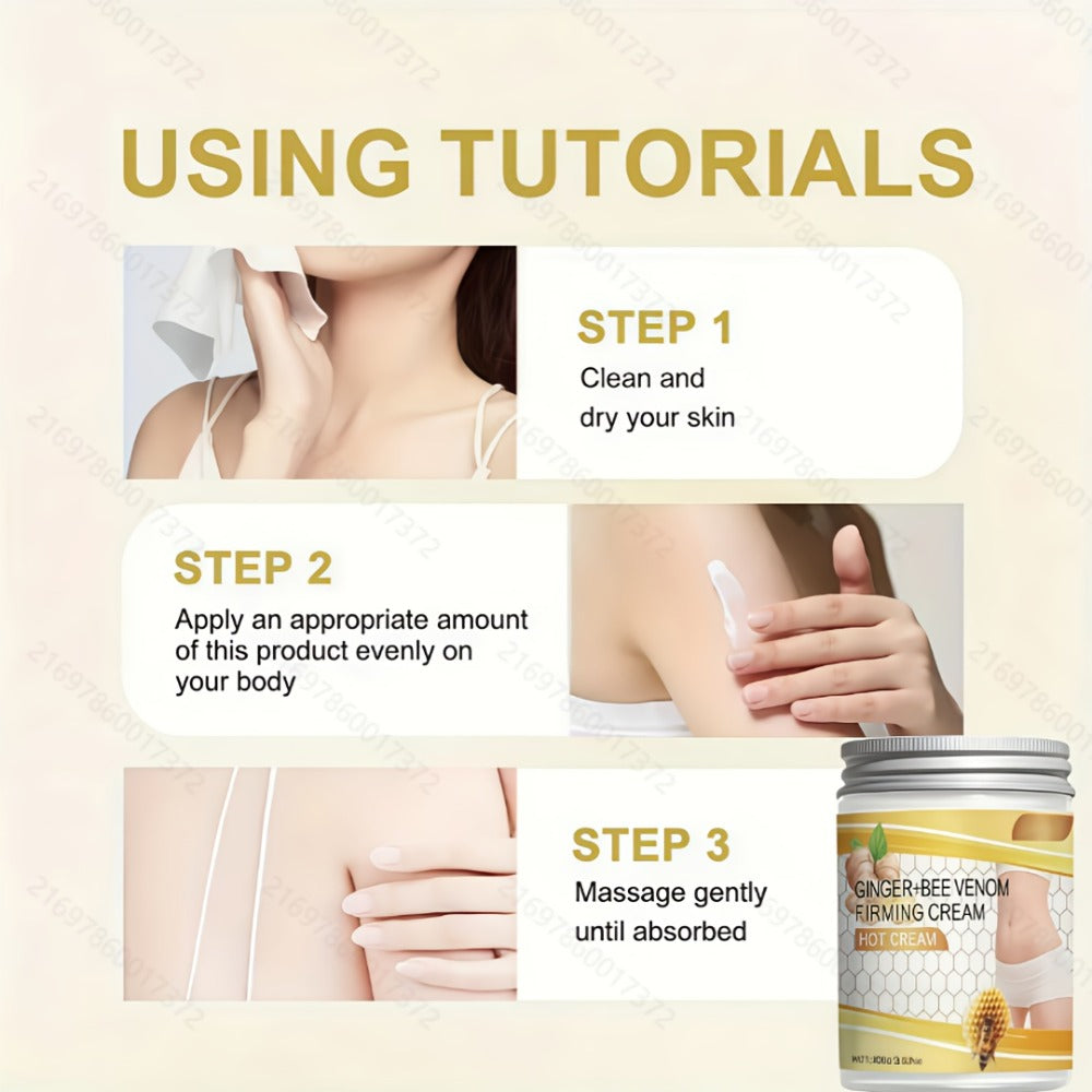 A Set of Three Bee Venom Body Shaping Creams That Instantly Firm And Lift The Arms, Providing Skin Tightening Benefits. Suitable for The Arms, Abdomen, Legs, And Buttocks