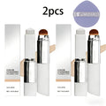 2pcs 2-in-1 Color-Changing Foundation Stick (with Brush) + Puff, Lightweight Texture, Matte, Sheer And Light, Everyday Foundation Stick for Makeup, Valentine's Day Gift