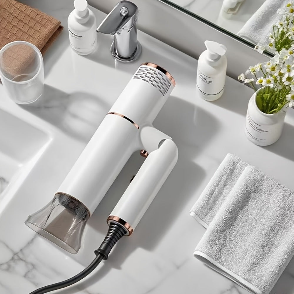 Professional Hair Dryer with Foldable Handle — Bristle Motor, Hot & Cold Air, Concentrator Nozzle & Stand Included, Quick Dry for All Hair Types