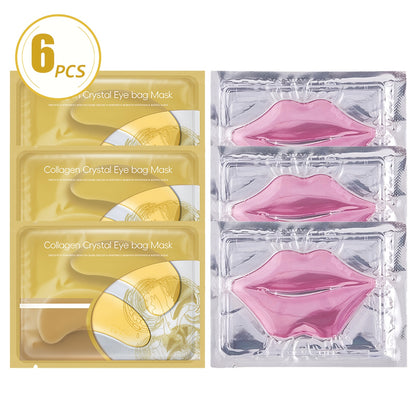Hyaluronic Acid Eye Mask & Pink Lip Mask Patch Set - Moisturizing Hydrating Anti-Dry Overnight Sleeping Lip Eye Care Nourishing Smoothing Gift Set for Women