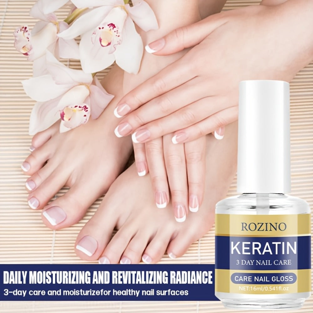 [Keratin Nail Polish] Rozino Keratin Nail Polish Suitable for, Dry & Brittle Nails - Strengthener with Aloe Vera & Lavender, Moisturizing Polish for Instant Hydration, Natural Nail Care for Hands & Fingernails, /Korean Skincare Formula