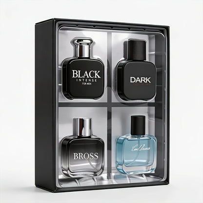 Cologne Gift Set for Men 4-Pack Fresh Eau de Parfum Long Lasting Crisp Scents 1 fl oz Each with Optional 1.5oz Body Mist Bundle Perfect Gift for Him