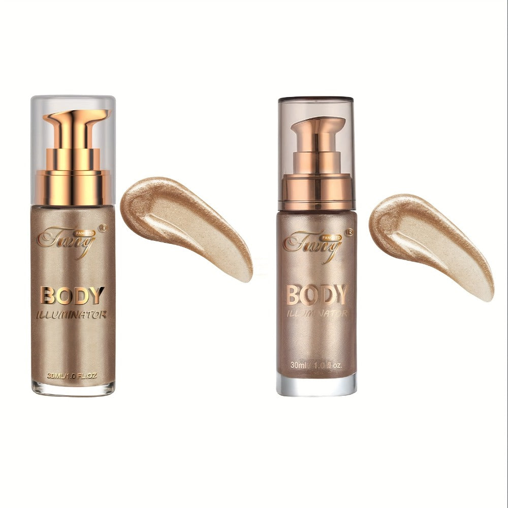 Liquid Luminizer Set of 2 Moisturizing Shimmer Highlighter for Face & Body All-in-One Glow Makeup Summer Bronzer Illuminator Women Gift