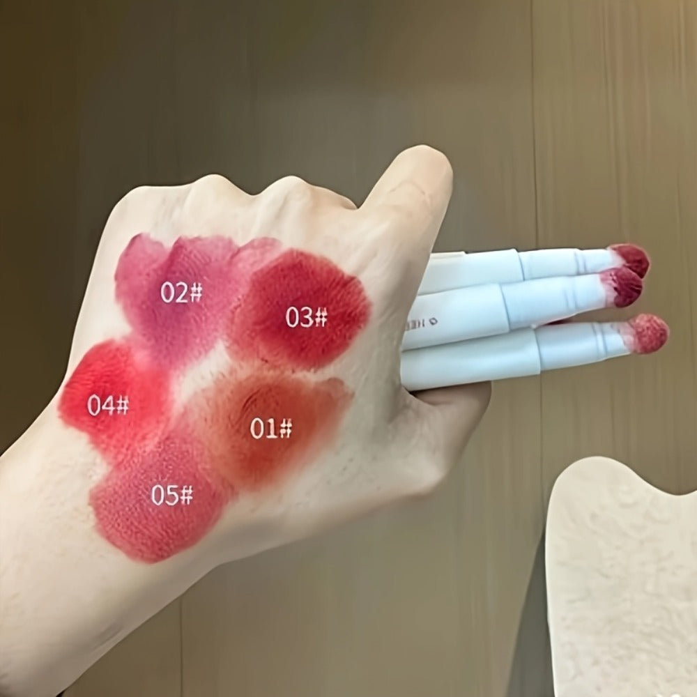 Matte Velvet Lip Glaze Set of 5 — Long-Lasting Waterproof Liquid Lipstick with Mist Texture, Sweat-Resistant, Non-Stick Cup Formula, Portable Lip Color for Beginners & Beauty Lovers