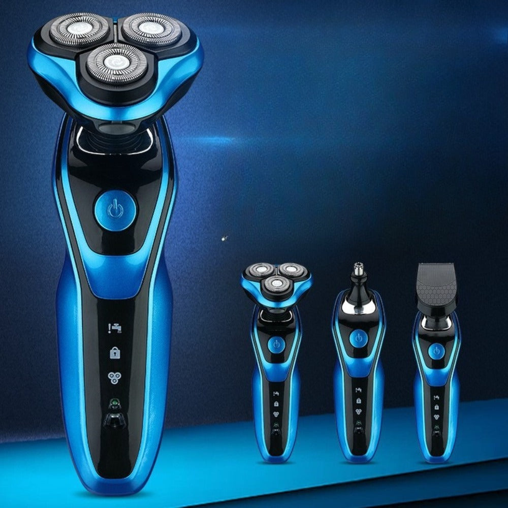 Men's 3-in-1 Electric Shaver & Nose Hair Trimmer with USB Rechargeable, Floating Blade & Digital Display Suitable for Sideburns Trimming, Portable Shaving Machine for Nose Hair Care, Ideal Gift for Men and Fathers Day