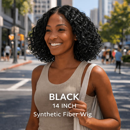 Deep Wave Curly Bob Wig Glueless Rose Net Cap - Secure Fit Short Curly Wig for Women Burgundy Golden Dark Brown Light Brown 14 Inch