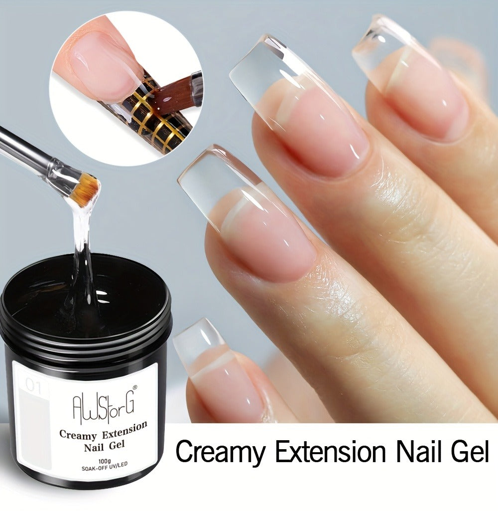 Awstorg 3pcs/Set 100G Clear Creamy Building Nail Gel Nail Extension Gel Kit Hard Constructed Gel Nail Strengthener Manicure