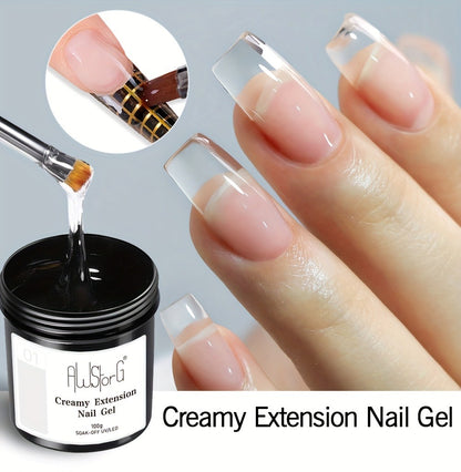 Building Nail Gel Kit 3pcs 100g Clear Creamy Nail Extension Gel Hard Construction Gel for Nail Strengthening Lengthening and Manicure UV LED Nail Builder Gel Set