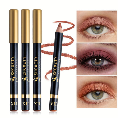 Eyeshadow Pencil Set 12pcs — Matte & Shimmer Thick Stick Foam Eye Shadow Pencils, Multi-Color Blendable Eyeliner Eyeshadow Sticks for Eye Makeup, All-in-One Eye Look
