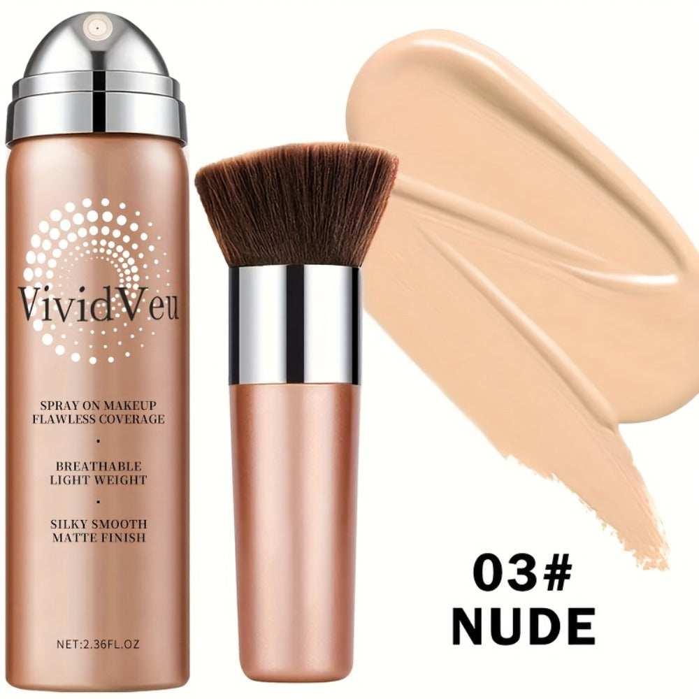Air Cushion Foundation 2.0 - High Coverage Lightweight Matte Finish, Nourishing Moisturizing Formula, Natural Nude Look, 4 Shades