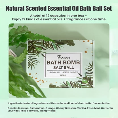 Bath Bomb Gift Set 12 Pack Extra Large - Mixed Essential Oil Bubble Bath Balls with 12 Aromatic Scents, Luxury Spa Fizzy Bath Bombs, Birthday Christmas Gift for Women Men