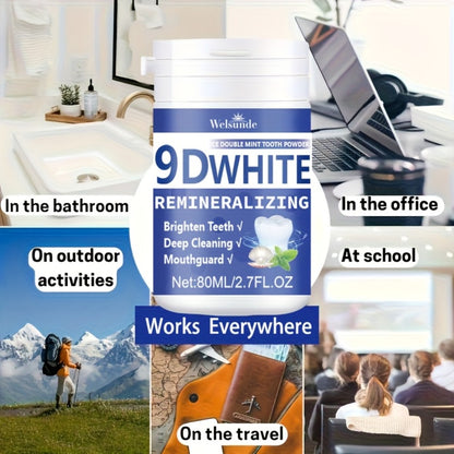 Hydroxyapatite Tooth Powder Remineralizing Whitening Deep Cleaning Mint Fresh Breath Oral Health Powder for Men Women 3pcs 80ml Each