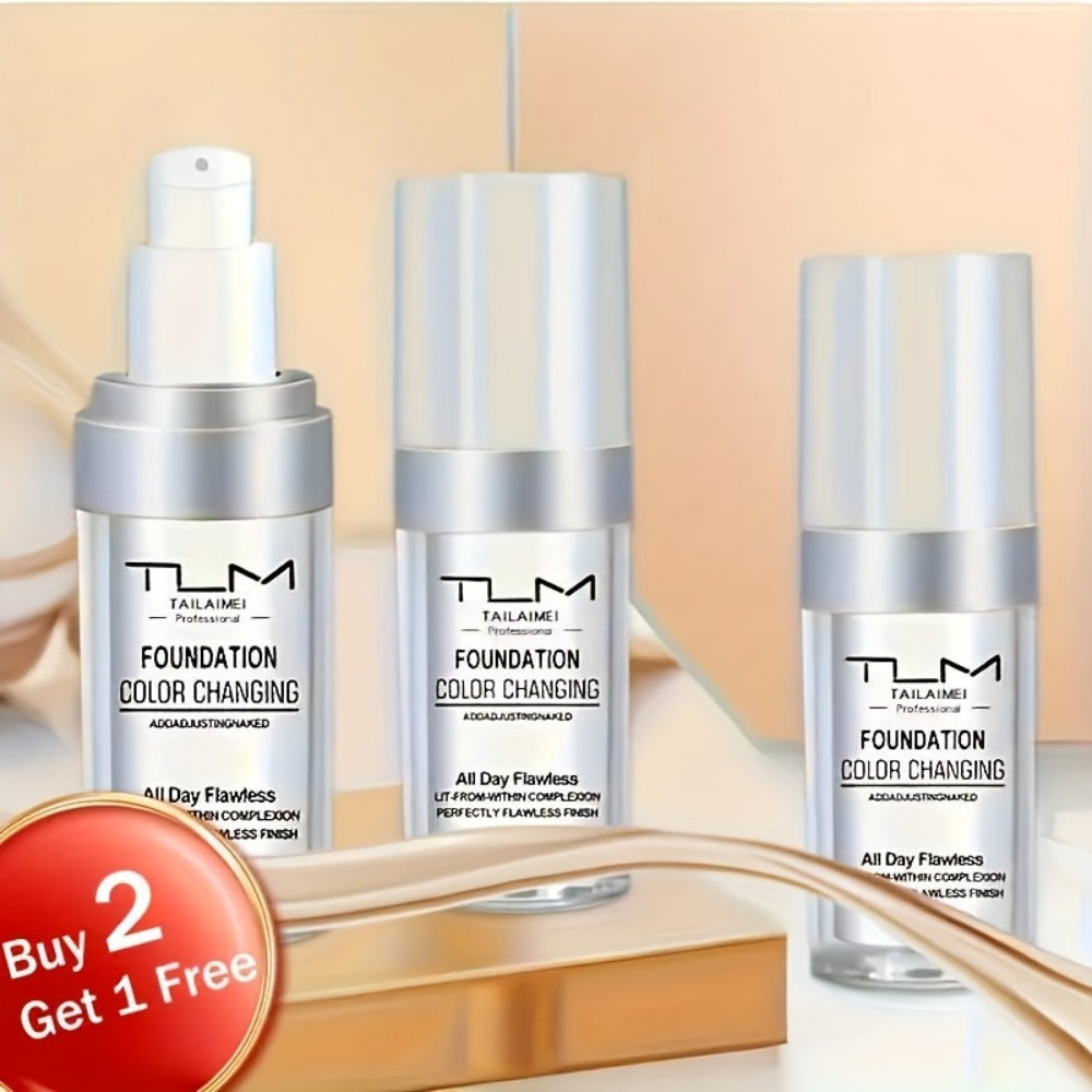 Purchase Two And Receive One at No Cost (3pcs)/Tum TLM Temperature Foundation, Color-Shifting BB Cream Base Makeup, Smooth Application Without Clumps Or Powder Buildup, Perfect End, Great Gift for Mother'S Day And Valentine'S Day