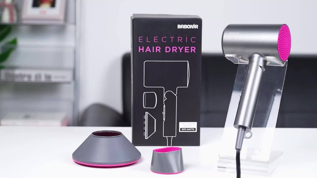 1875W High-Power Pink Travel Hair Dryer, Foldable Design, with Diffuser And Focusing Nozzle, Compact Powerful Ion Hair Dryer, 3-Speed Temperature Control And 2-Speed Wind Speed, Fast Drying Hair