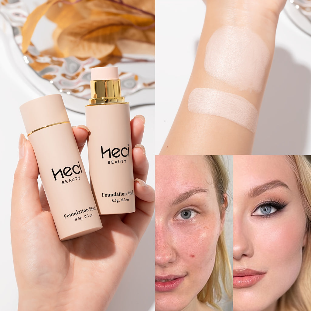2pcsConcealer Foundation Stick Full Coverage, Moisturizing CC Cream, Waterproof And Long-Lasting, Light-weight Cream-natural Matte Finish for Light Beige to Medium Tan Skin Tones, Multi-purpose Cream Foundation Flawless Makeup