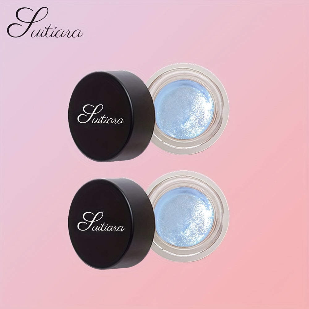 2 Pcs Icy Shimmer Jelly Eyeshadow | Long-Lasting Luminous Wear | Cool Tone Sparkle | Luxe Eye Statemen, Frosty Glow, Effortless Blending, Non-Creasing, Sophisticated Shimmer, No-Fade Finish, High-Shine Women's Makeup, Christmas And New Year