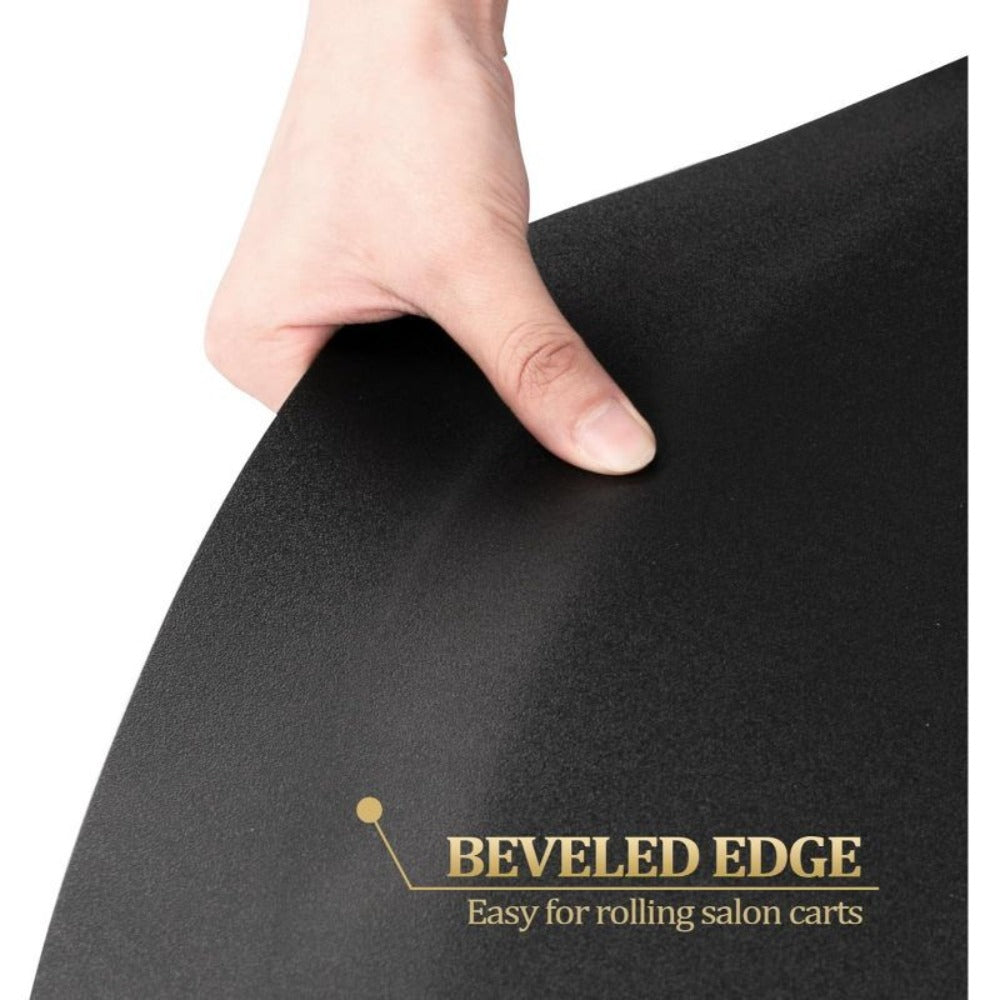 Omysalon Salon Mat for Hair Stylist, Thick Barber Chair Mats with Round Cutout Hair Salon Mats for Hairdresser Standing, Barbershop Beauty Spa Hairdressing Equipment, a Comfortable Gift for Hairdressers