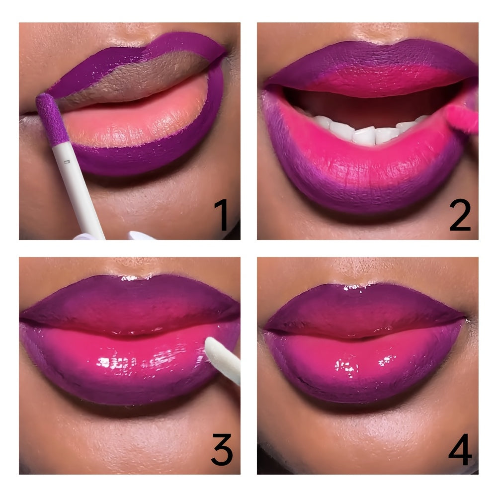 [Ideal Valentine's Day Gift] 3pcs Velvet Matte Lip Gloss Set, Long-Lasting Waterproof Lip Oil, Non-Stick Cup, Glossy End, All Skin Types, Berry Tones, Adult, Ideal Valentine's Day Gift