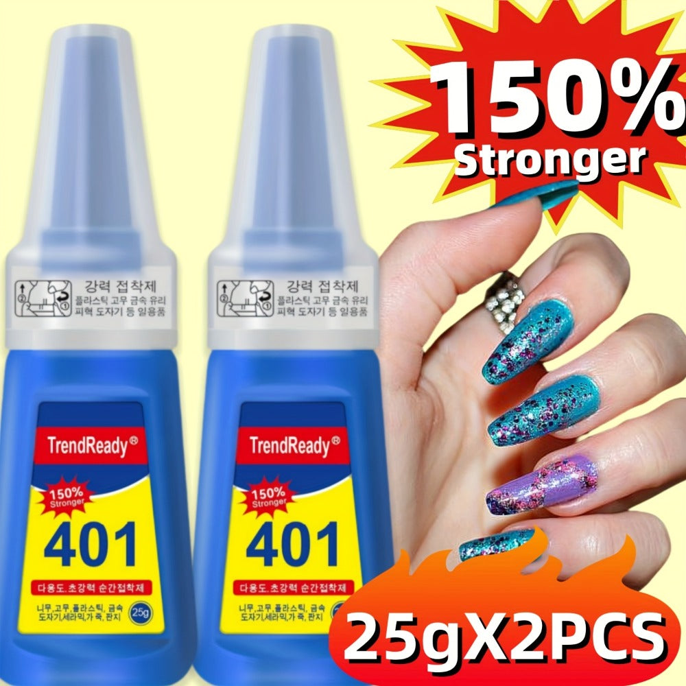 TrendReady 25g Nail Glue - Extreme Hold For Fake Nails & Tips, 30+ Days Wear, Smudge Proof, Salon Quality Kit