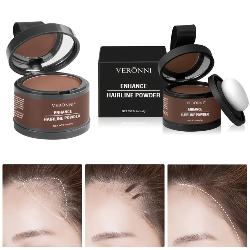 Hairline Shadow Powder Kit with Brush — Instant Waterproof Hairline & Hair Root Concealer | Natural Seamless Finish | 6 Shades for Men & Women
