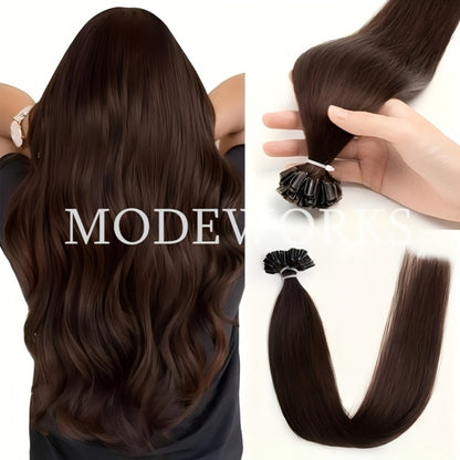 Keratin U Tip Hair Extensions 100% Remy Human Hair Nail Tip Bond Straight Invisible Seamless 12 14 16 18 20 Inch 50 Strands Natural Black Jet Black Blonde Brown Multi Color