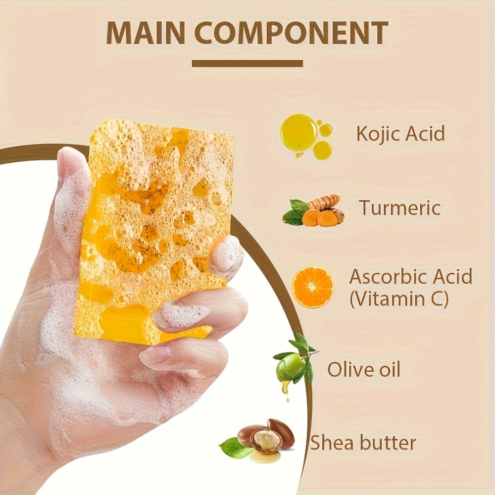 Turmeric Bath & Skin Care Set 3-Piece — Mousse, Soap & Oil for Hair, Face & Body — Gentle Moisturizing Travel-Friendly Cleanser Gift for All Skin Types