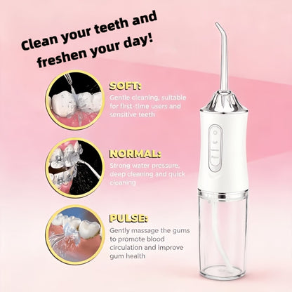 Water Flosser Electric Oral Irrigator with Precision Pressure Control, 360° Rotating Nozzle, Deep Clean Teeth & Gums, Replaceable Heads, USB Rechargeable, for Home & Travel Use