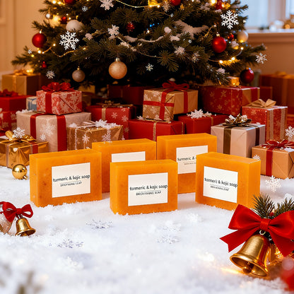 Turmeric Kojic Acid Soap Handmade Cold Process Lemon Brightening Bar for Face Body Deep Cleanse Hydrate All Skin Types Gift Set 6 12pcs