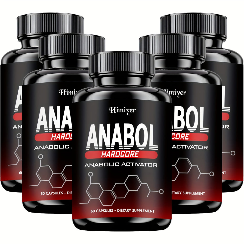 5 Packs ANABOL Capsules, Dietary Supplement for Men - Advanced, Strength, And Wellness Formula, 60 Capsules, 2-Year Shelf Life