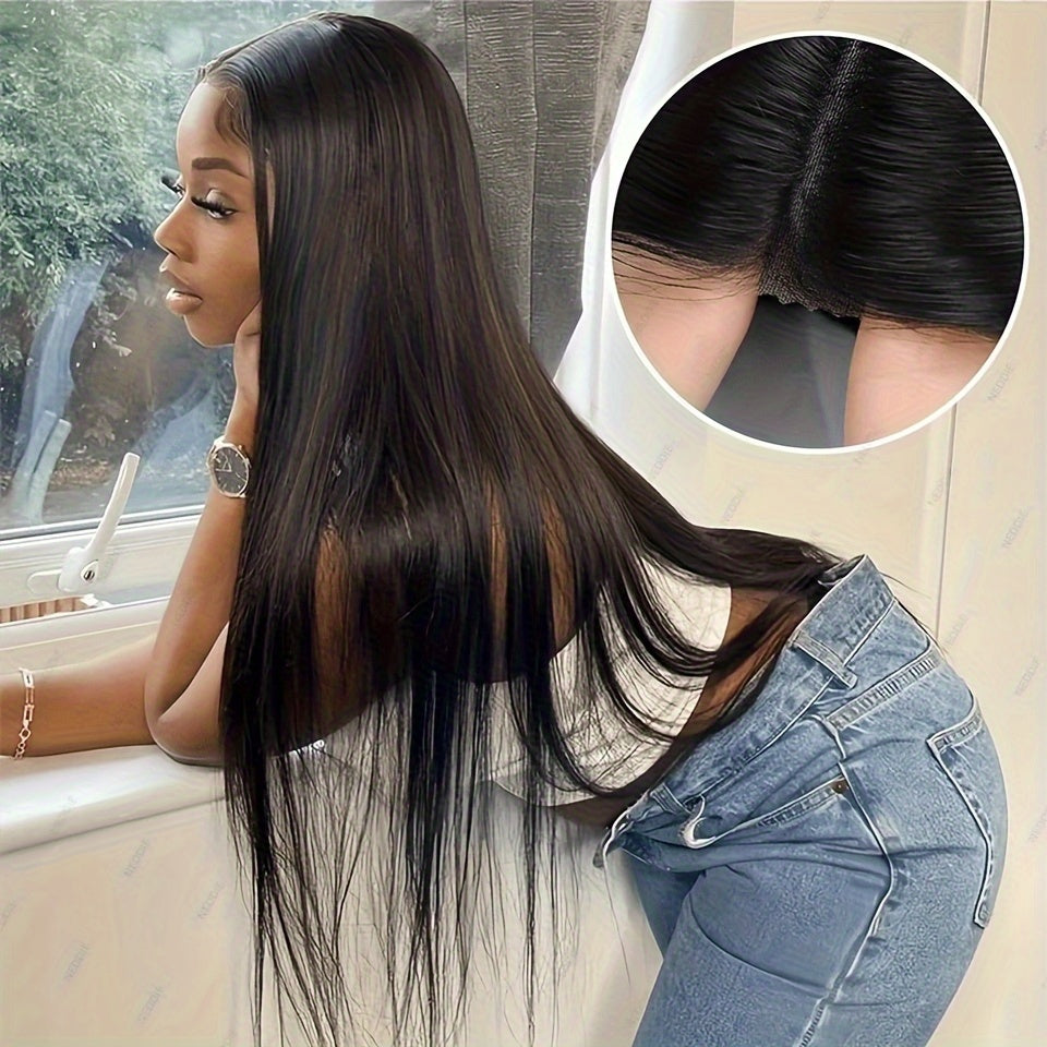 Hot Selling New Styles 5X5 HD Lace Straight Wig, Glueless Wig Put on And Go Glueless Closed Wig, Easy to Wear Human Hair Straight, Pre-Plucking Baby Hair, Straight Human Hair Wig Pre-Bleached Knots, Elegant Natural Look