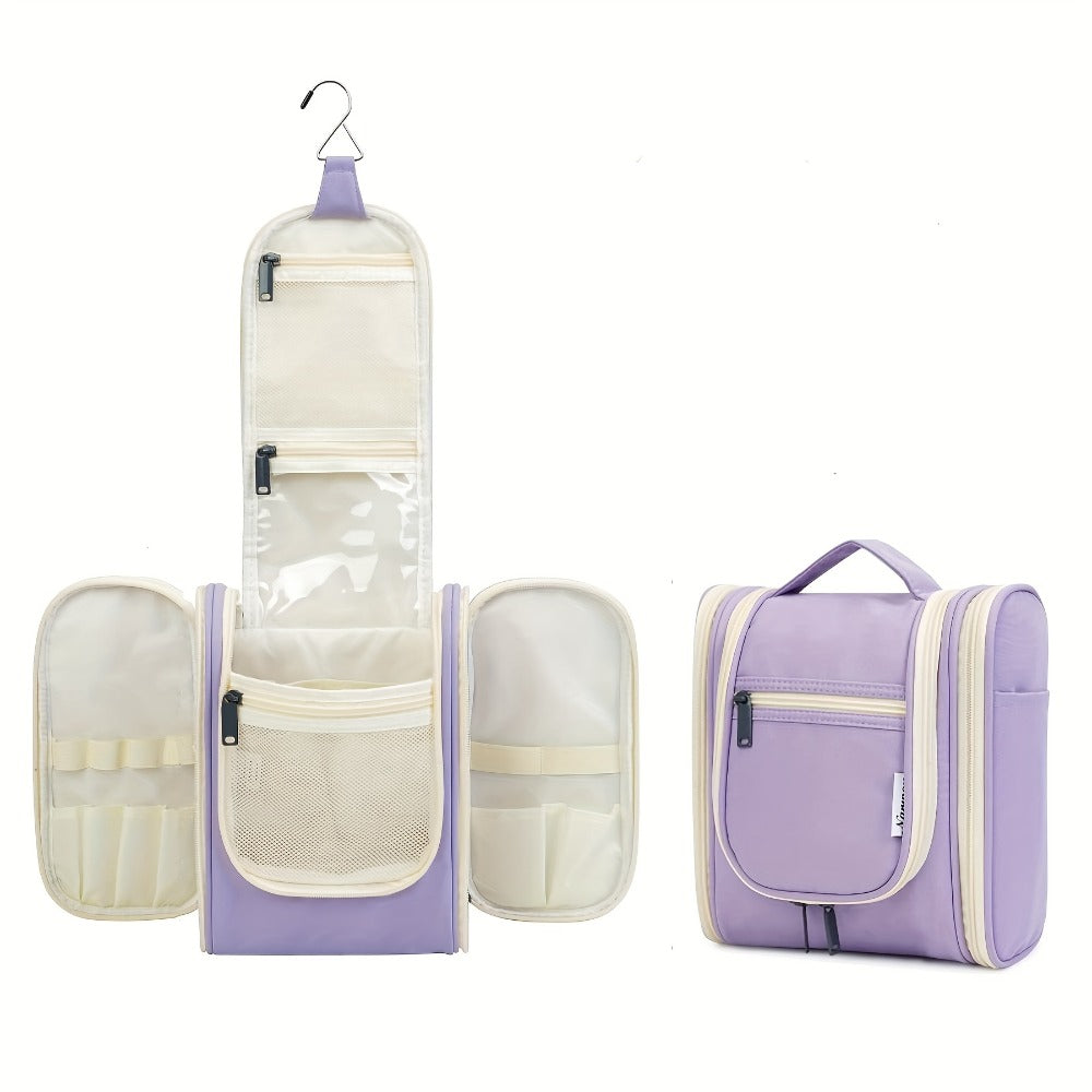 Hanging Toiletry Bag for Women Travel Makeup Bag Multi-Compartment Cosmetic Organizer with Hook Large Capacity Waterproof Toiletry Pouch for Travel Cruise Gym