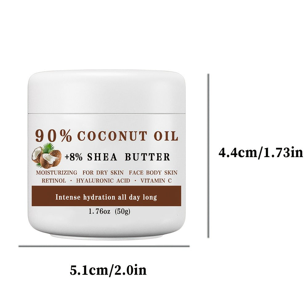 1. 76 Oz Unisex-Adult Coconut Oil And Shea Butter Cream with Retinol And Hyaluronic Acid, Alcohol-Free, Fresh Scent, Moisturizing for All Skin Types, Long-Lasting Hydration for Face, Body, Hands, Feet Gift, Perfect Christmas Gift
