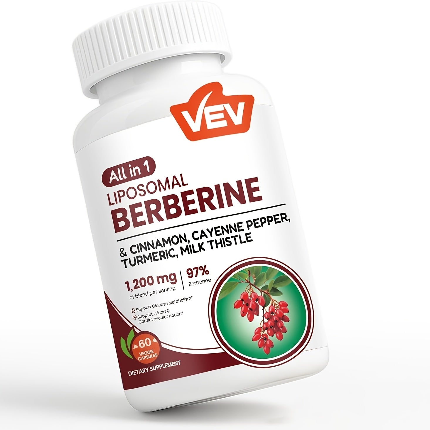 Berberine Supplements with Ceylon Cinnamon, Beet Root & Turmeric, for Daily Wellness, Mood And Focus Support, Ideal Christmas Gift,, Random Products, 1 Bottle for One Month Supply
