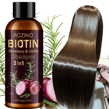 Rosemary Biotin Onion 3-in-1 Shampoo Bar for Damaged Hair - Scalp Nourishing Strengthening Hair Growth Shampoo Cleanses Scalp Debris Moisturizes Roots Revitalizes Hair 100g