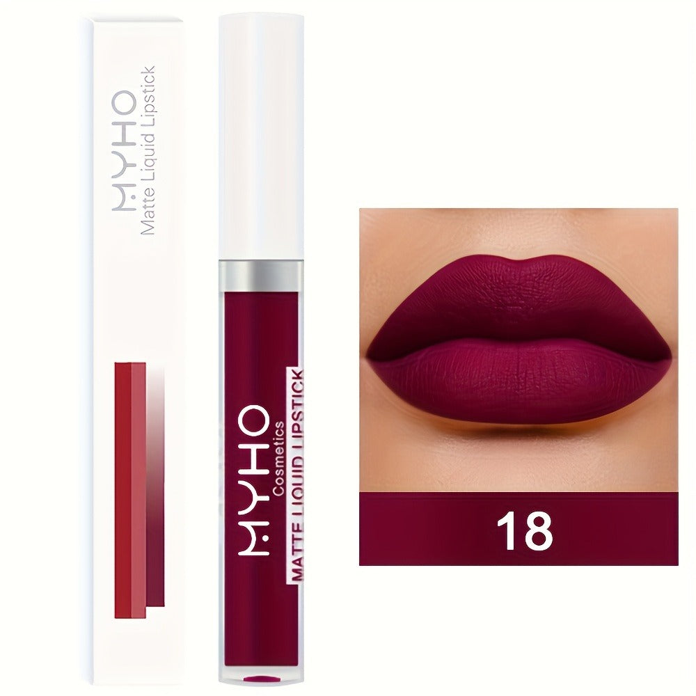 Velvet Matte Lip Gloss Set 9pcs — Waterproof High Pigment Lip Glaze, Non-Stick Creamy Formula, Long-Lasting Color for All Skin Tones, Perfect Gift for Women, 18 Shades Available