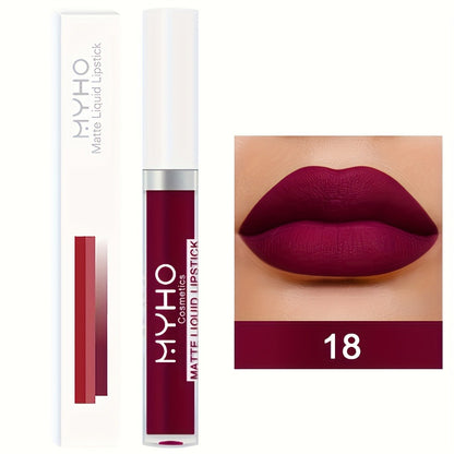 Velvet Matte Lip Gloss Set 9pcs — Waterproof High Pigment Lip Glaze, Non-Stick Creamy Formula, Long-Lasting Color for All Skin Tones, Perfect Gift for Women, 18 Shades Available