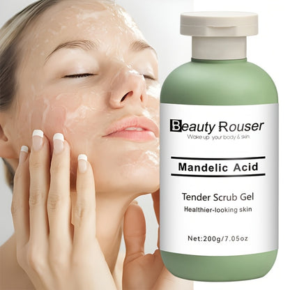 Body Scrub Gel with Aloe Vera, Rose & Chamomile Extract — Deep Cleansing Exfoliating Scrub for Face & Body, Unclogs Pores, Softens & Moisturizes, Unisex, 200g / 7.05 oz