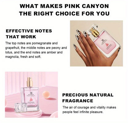Perfume for Women Pink Canyon 1oz Eau de Parfum Floral Fruity Fragrance Pomegranate Peony Amber Long Lasting Travel Size Date Night Gift for Her
